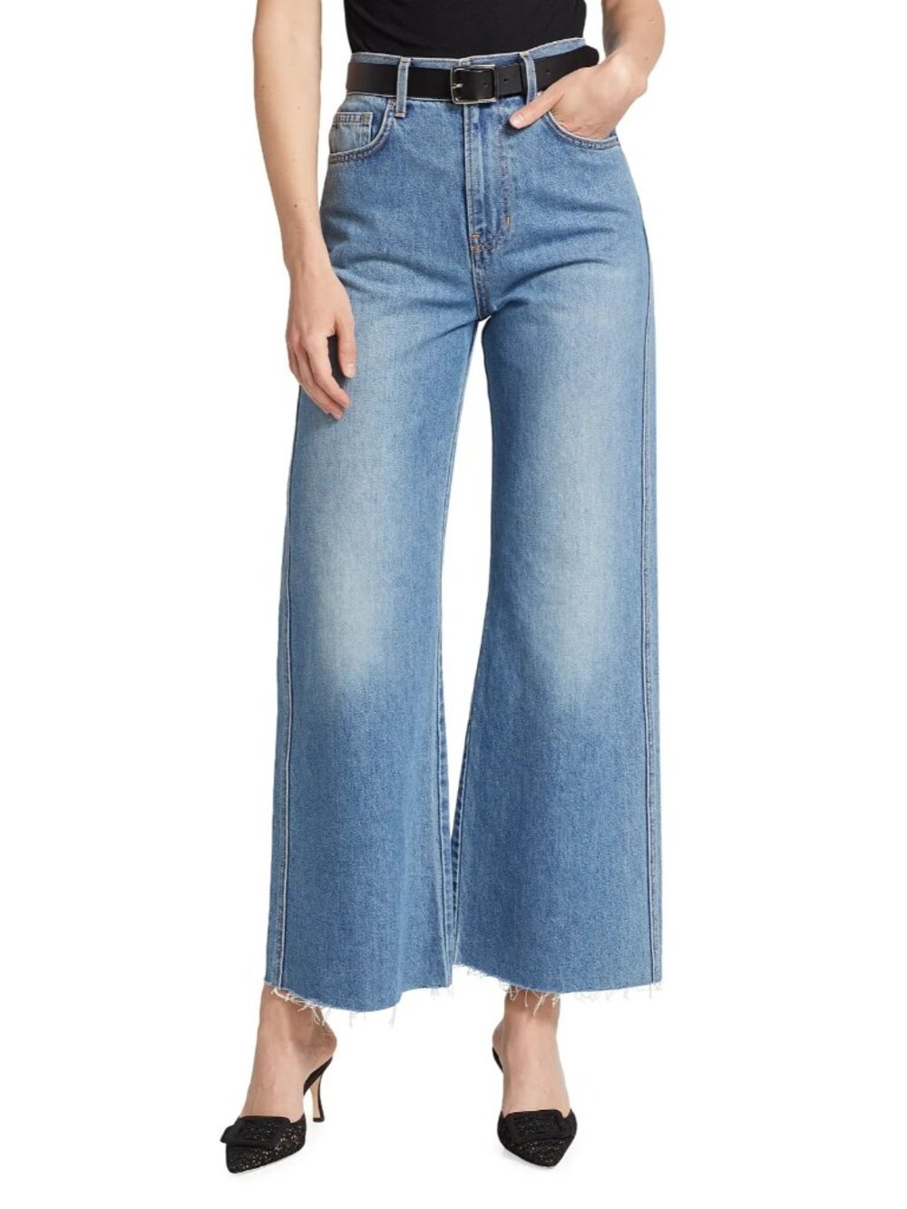 NWT Veronica Beard Taylor in Wanderer Dust High Rise Wide-Leg Cropped Jeans 26